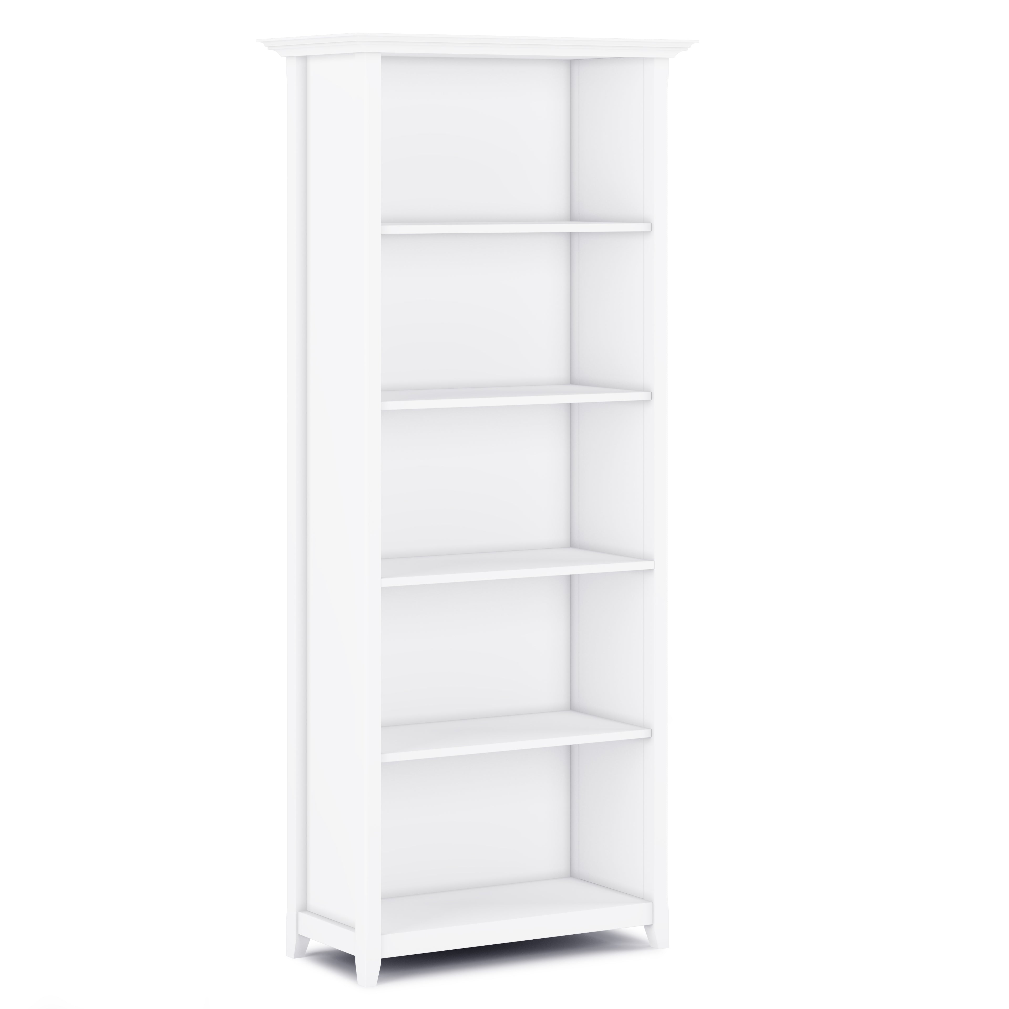 Amherst SOLID WOOD 5 Shelf Bookcase in White