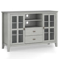 Artisan SOLID WOOD Tall TV Media Stand in Fog Grey For TVs up to 60 inches