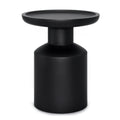 Haynes SOLID MANGO WOOD 16 inch Wide Round Boho Wooden Accent Table in Black, Fully Assembled