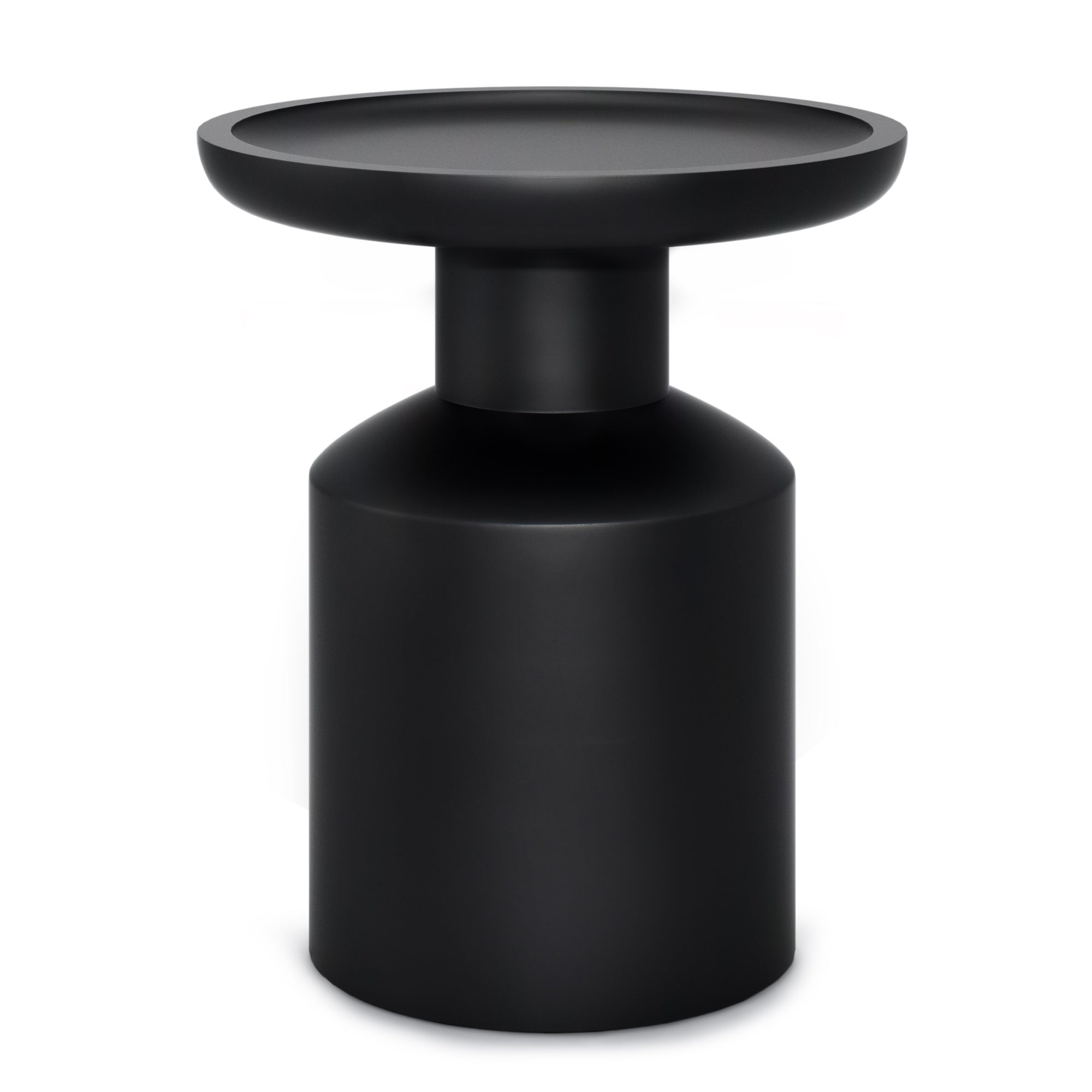 Haynes SOLID MANGO WOOD 16 inch Wide Round Boho Wooden Accent Table in Black, Fully Assembled