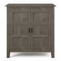Burlington SOLID WOOD 30 inch Wide Transitional Low Storage Cabinet in Farmhouse Grey