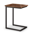 Skyler SOLID MANGO WOOD Wide C Side Table in Dark Cognac Brown