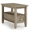 Warm Shaker SOLID WOOD Narrow Side Table in Distressed Grey