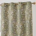 HLC.ME Paris Paisley Decorative Print Damask Pattern Light Reducing Grommet Window Curtain Panels for Bedroom - Set of 2 (50 x 9