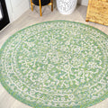 JONATHAN Y SMB104F-5R Malta Bohemian Medallion Textured Weave Indoor Outdoor Area-Rug, Coastal, Vintage, Rustic Easy-Cleaning,Be