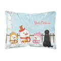 Carolines Treasures BB2357PW1216 Merry Christmas Carolers Black Russian Terrier Canvas Fabric Decorative Pillow, 12 H x 16 W, M