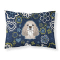 Blue Flowers Cocker Spaniel Fabric Standard Pillowcase