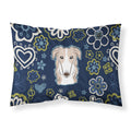 Blue Flowers Borzoi Fabric Standard Pillowcase