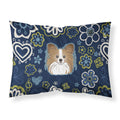 Blue Flowers Papillon Fabric Standard Pillowcase