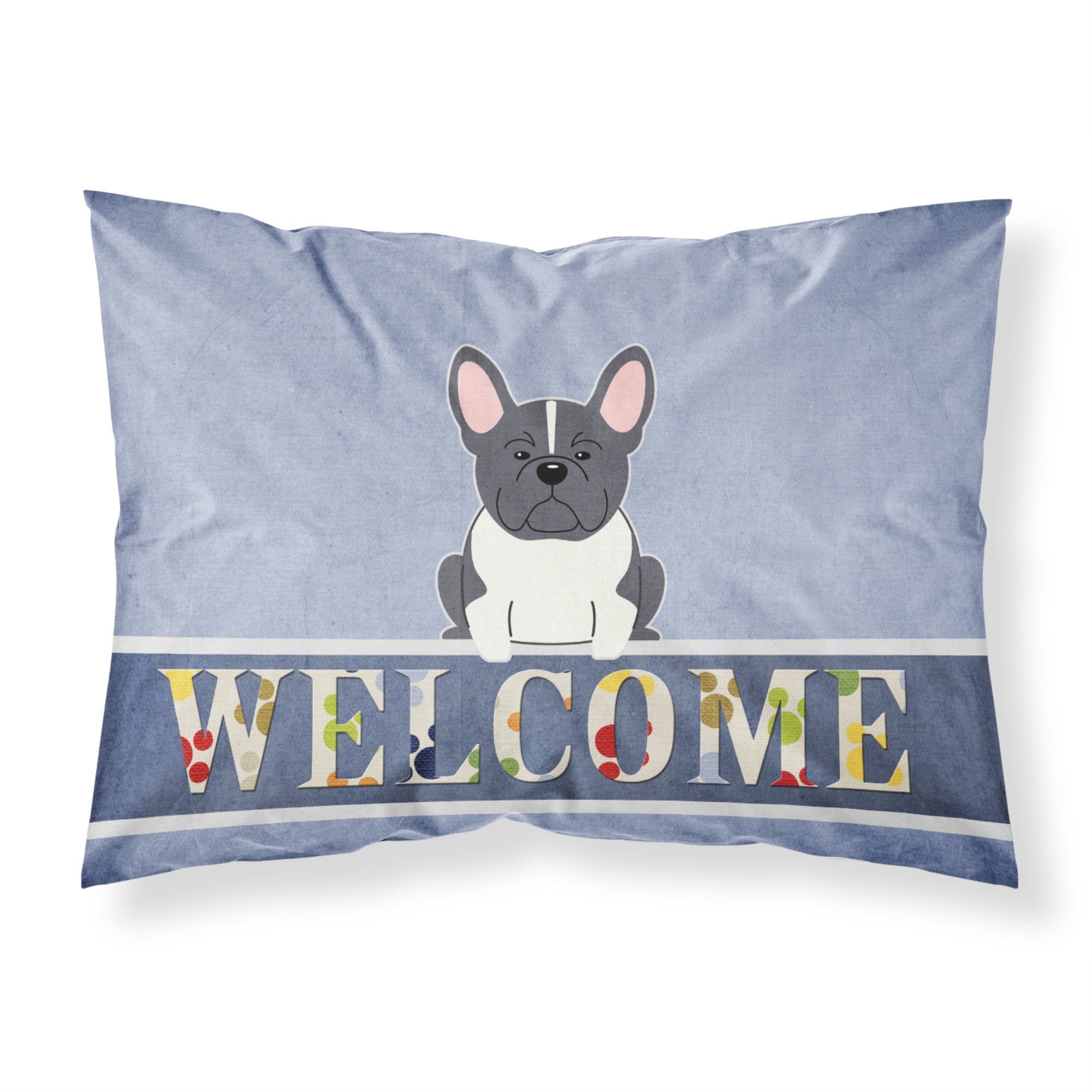 Carolines Treasures French Bulldog Black White Welcome Pillowcase, Standard, Multicolor