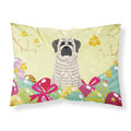Easter Eggs Mastiff Brindle White Fabric Standard Pillowcase