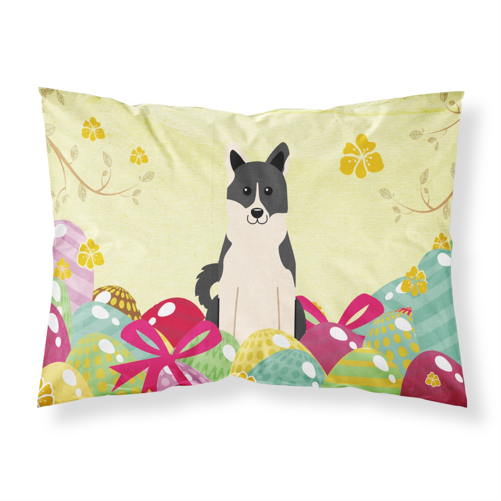 Easter Eggs Russo-European Laika Spitz Fabric Standard Pillowcase