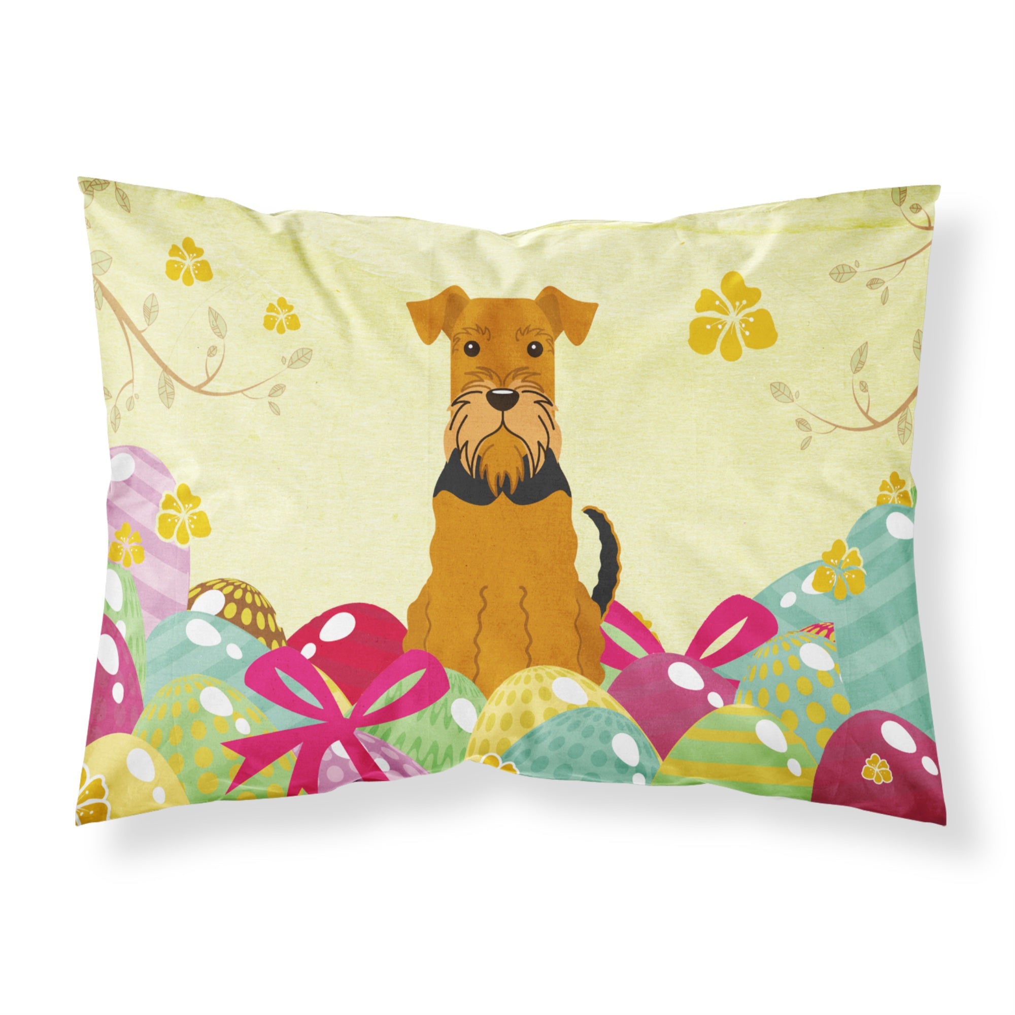 Easter Eggs Airedale Fabric Standard Pillowcase