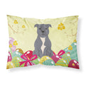 Easter Eggs Staffordshire Bull Terrier Blue Fabric Standard Pillowcase