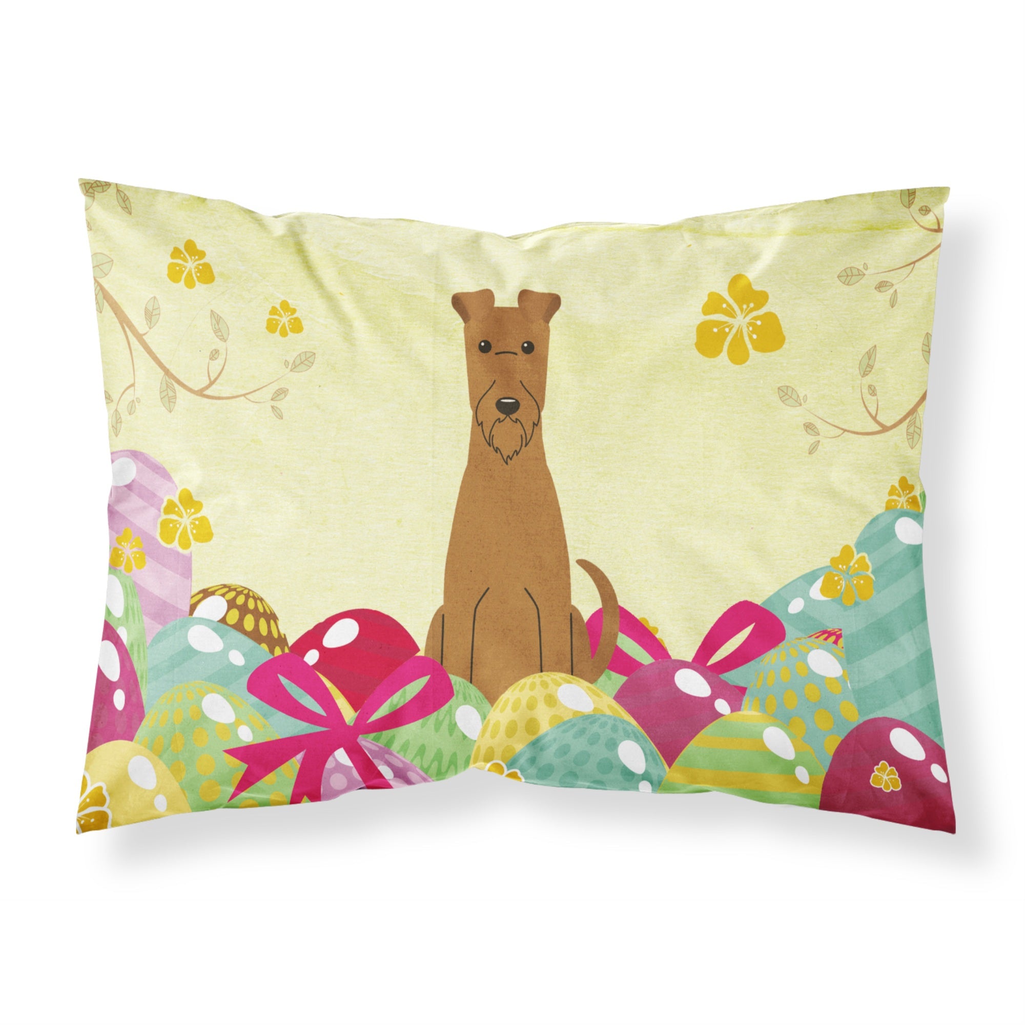 Easter Eggs Irish Terrier Fabric Standard Pillowcase