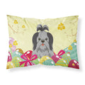 Easter Eggs Shih Tzu Black Silver Fabric Standard Pillowcase