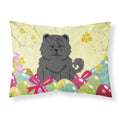 Easter Eggs Chow Chow Black Fabric Standard Pillowcase