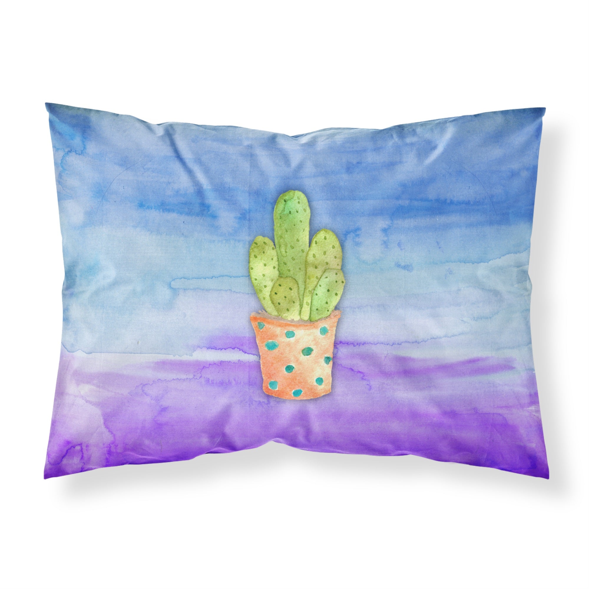 Carolines Treasures Cactus Blue and Purple Watercolor Pillowcase, Standard, Multicolor