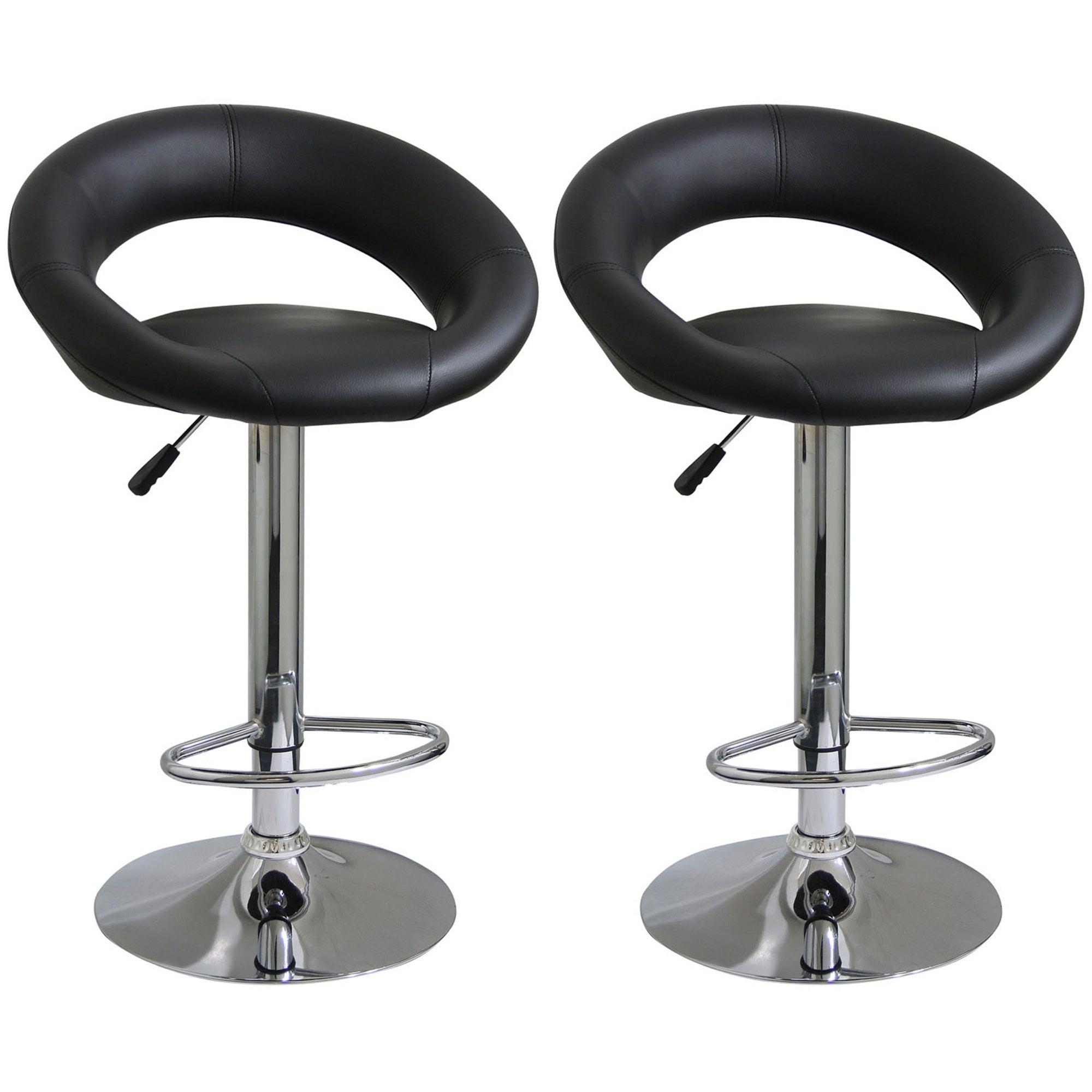 AmeriHome BS1189SET Classic Relaxed Bar Stool - 2 Pc Black