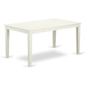 CADO7-LWH-W 7 Piece dining table set for 6- Dining table and 6 Wood seat dining chairs