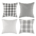 DII Asst Gray Farmhouse Pillow Cover 18x18 inch, 4 Piece