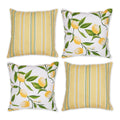 ASST LEMON BLISS PRINT AND STRIPE PILLOW COVER 18x18 SET/4