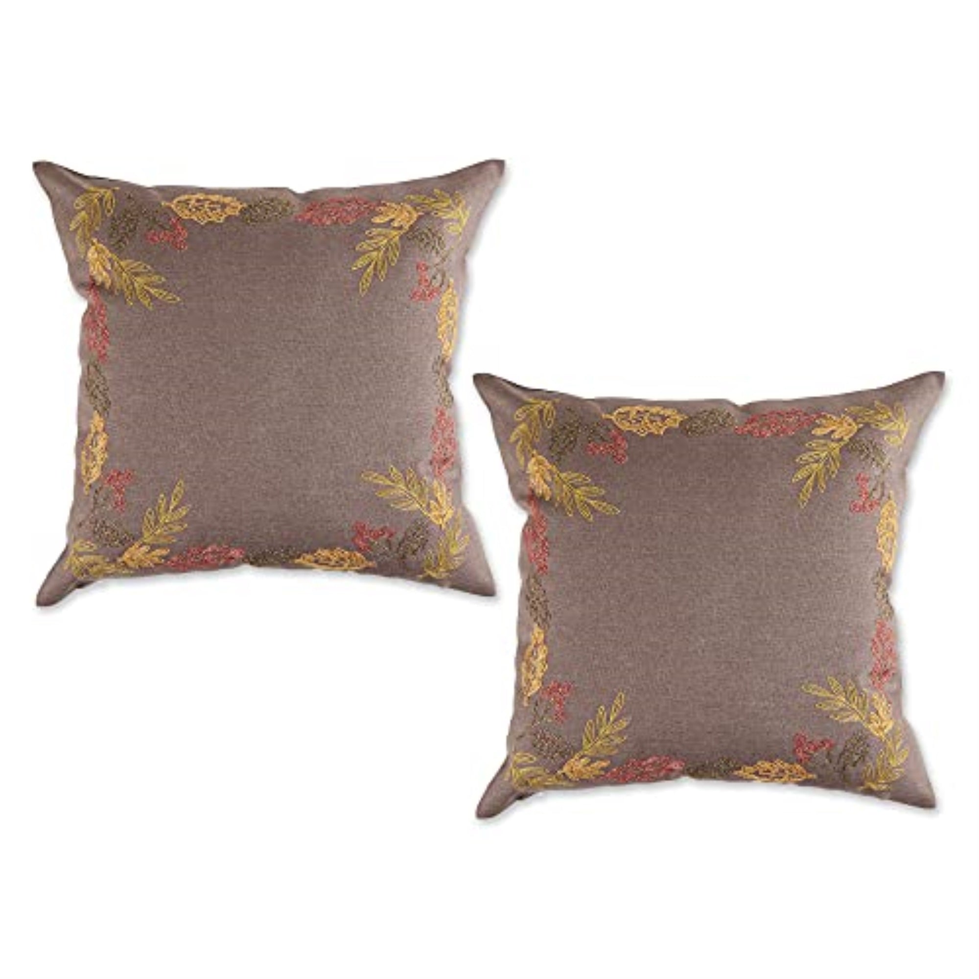 DII Shimmering Leaves Pillow Cover 18x18 inch, 2 Piece