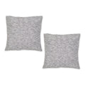 BLACK AND OFF-WHITE TONAL RECYCLED COTTON PILLOW 18x18 SET/2