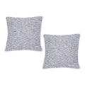 NAVY AND OFF-WHITE TONAL RECYCLED COTTON PILLOW 18x18 SET/2