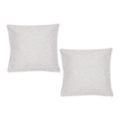 LIGHT GRAY AND OFF-WHITE TONAL RECYCLED COTTON PILLOW 18x18 SET/2