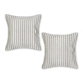 OFF-WHITE DOBBY STRIPES RECYCLED COTTON PILLOW COVER 18x18 SET/2