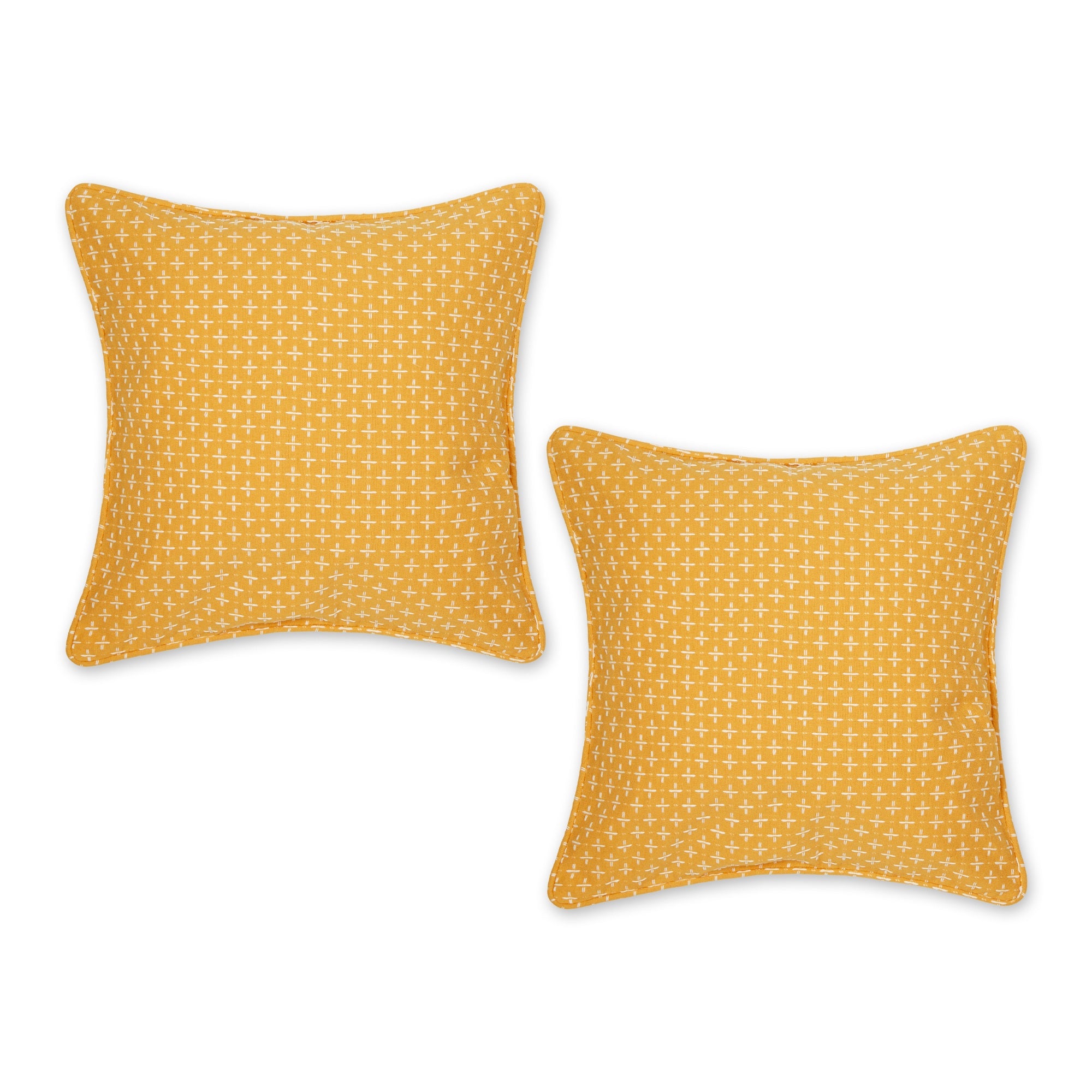 HONEY GOLD DOBBY PLUS RECYCLED COTTON PILLOW COVER 18x18 SET/2