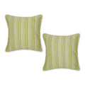 AVOCADO CHAMBRAY STRIPE RECYCLED COTTON PILLOW COVER 18x18 SET/2