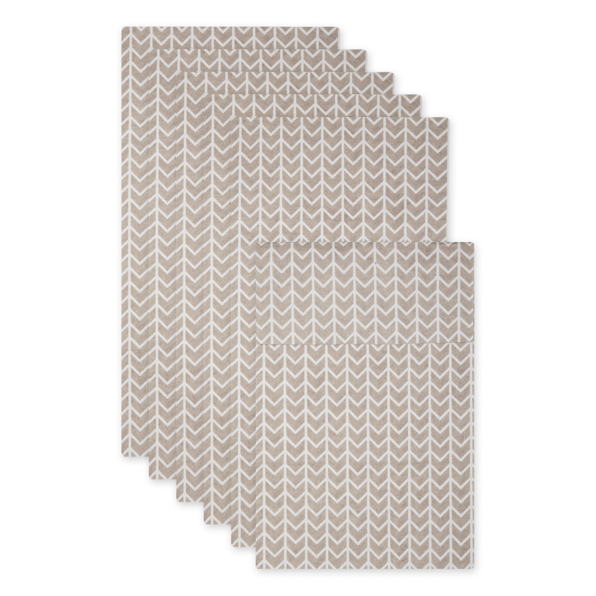 STONE HERRINGBONE PRINT FRIDGE LINER SET/6