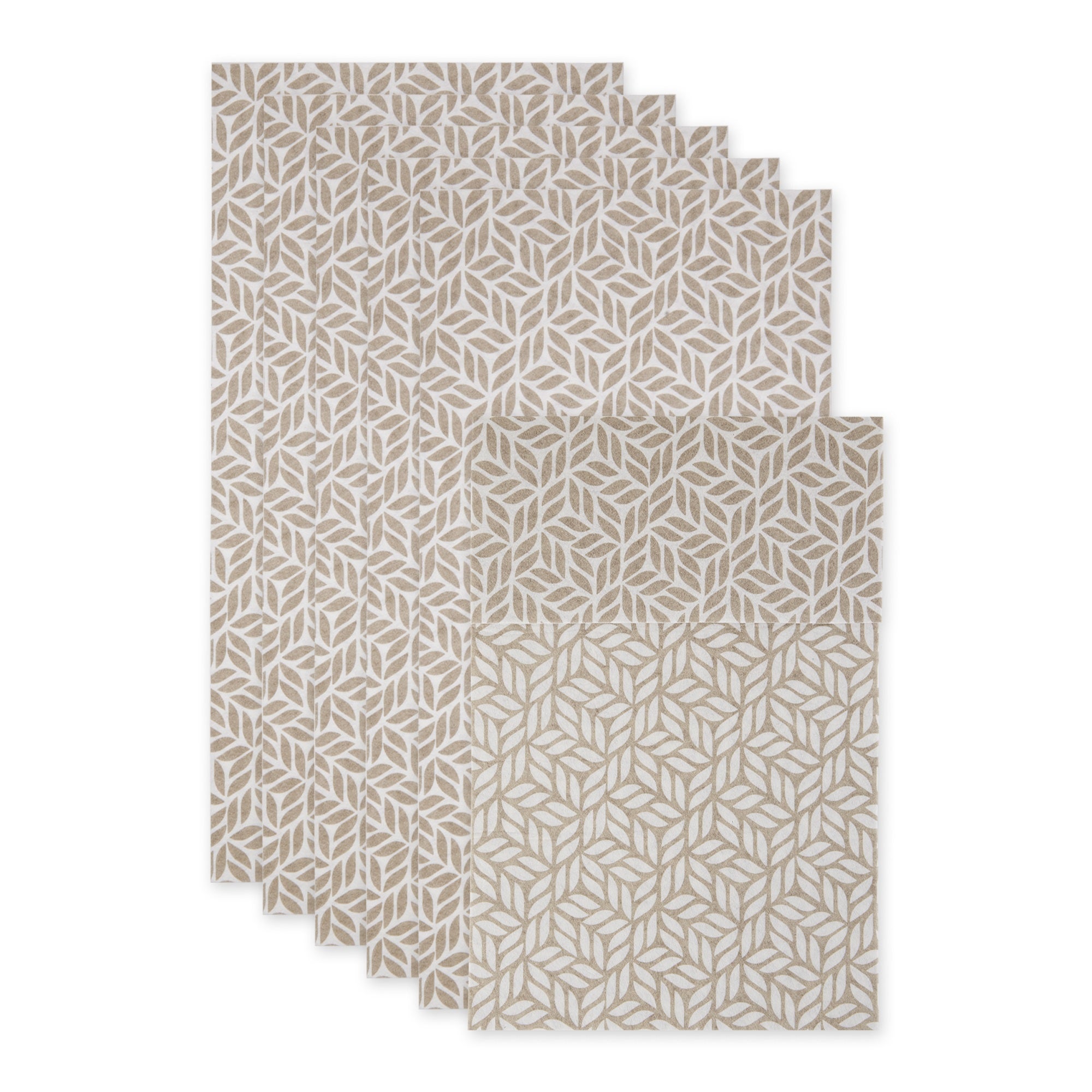 STONE ABSTRACT LEAF PRINT FRIDGE LINER SET/6