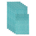 TEAL ABSTRACT LEAF PRINT FRIDGE LINER SET/6