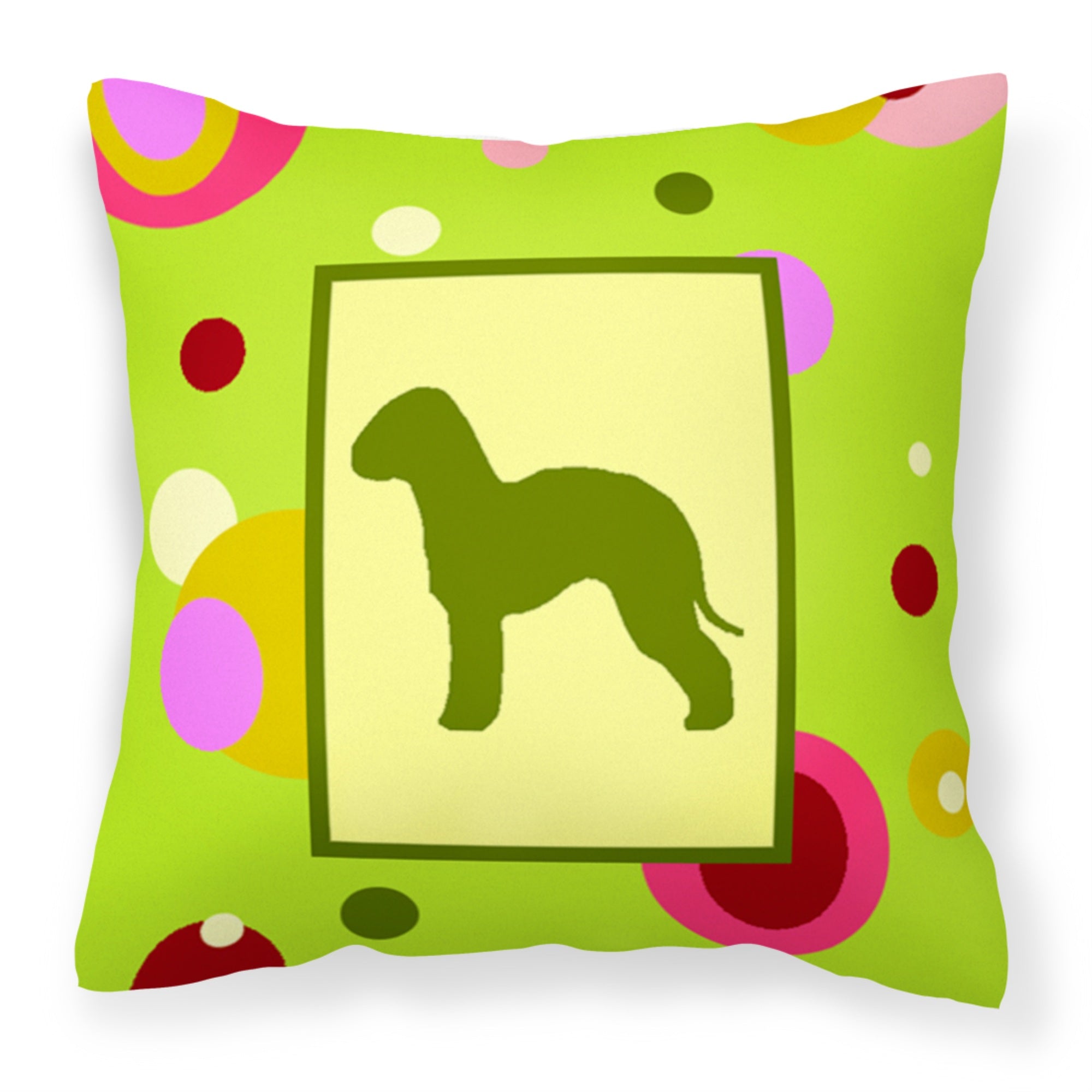 Carolines Treasures CK1013PW1414 Bedlington Terrier Decorative Canvas Fabric Pillow, Large, Multicolor