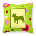 Carolines Treasures CK1018PW1414 Bull Terrier Decorative Canvas Fabric Pillow, Large, Multicolor