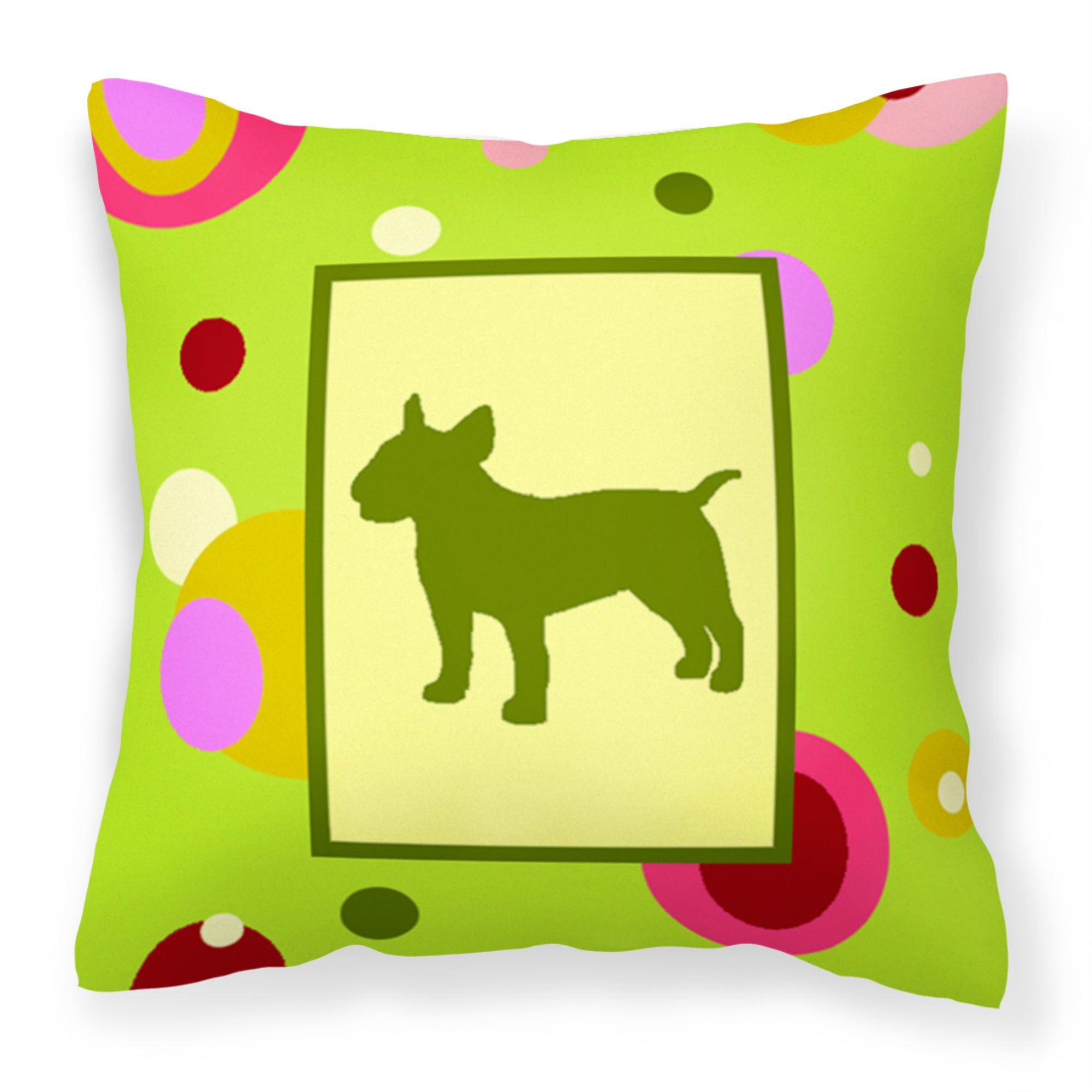 Carolines Treasures CK1018PW1414 Bull Terrier Decorative Canvas Fabric Pillow, Large, Multicolor