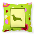 Carolines Treasures CK1024PW1414 Dachshund Decorative Canvas Fabric Pillow, Large, Multicolor