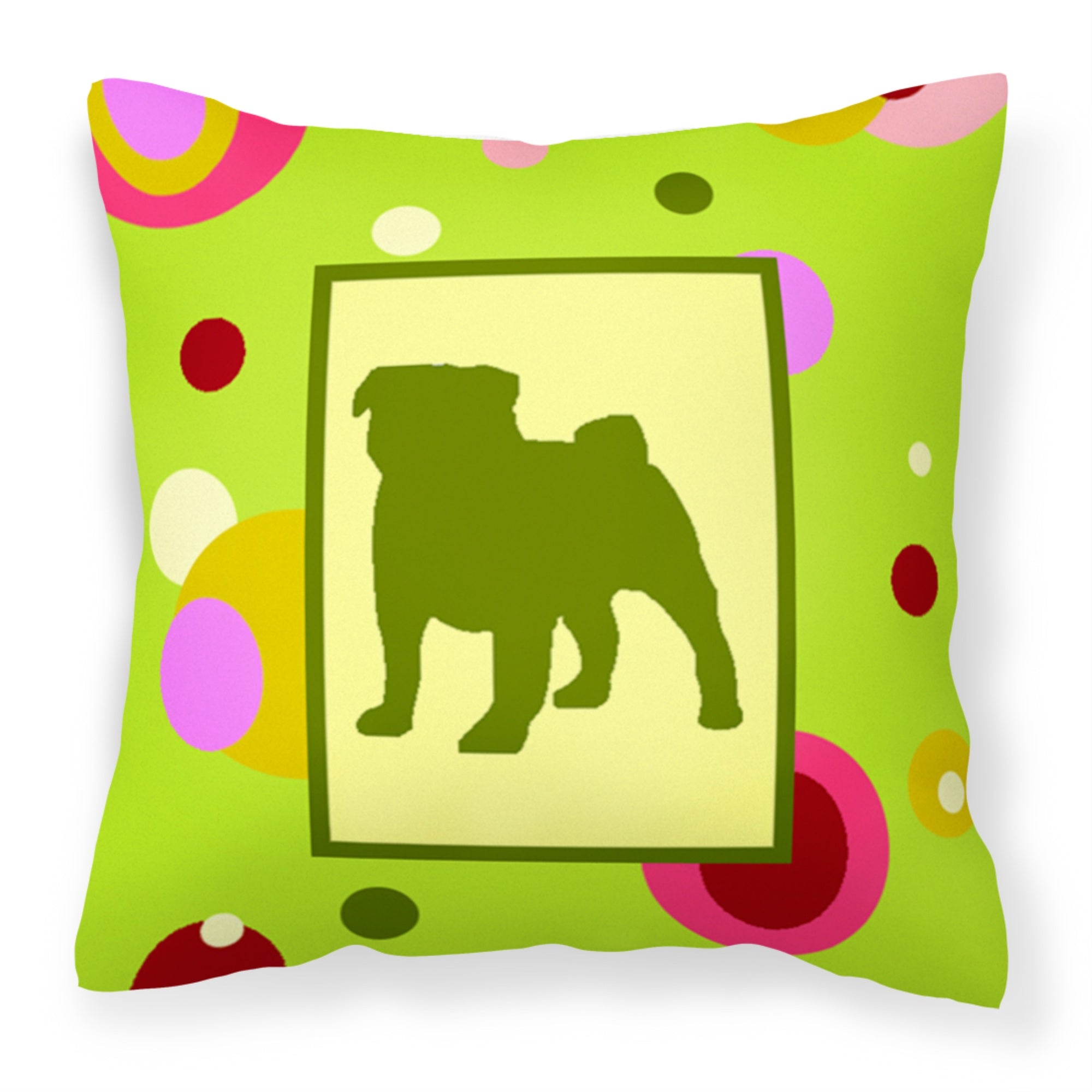 Carolines Treasures CK1053PW1414 Pug Decorative Canvas Fabric Pillow, Large, Multicolor