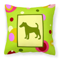 Carolines Treasures CK1058PW1414 Fox Terrier Decorative Canvas Fabric Pillow, Large, Multicolor