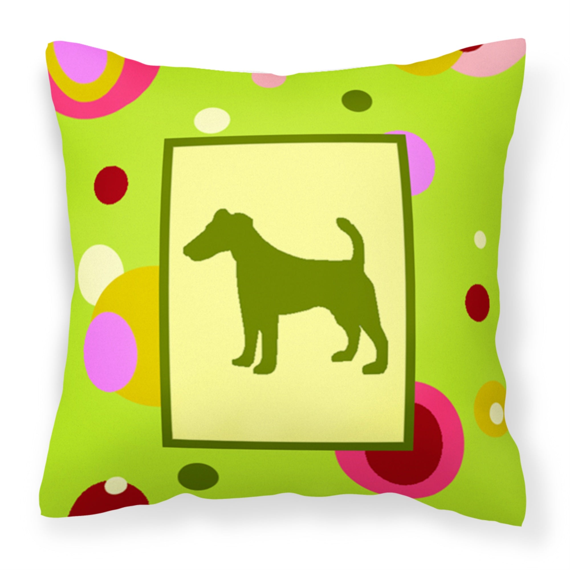 Carolines Treasures CK1058PW1414 Fox Terrier Decorative Canvas Fabric Pillow, Large, Multicolor