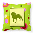 Carolines Treasures CK1060PW1414 Staffie Decorative Canvas Fabric Pillow, Large, Multicolor