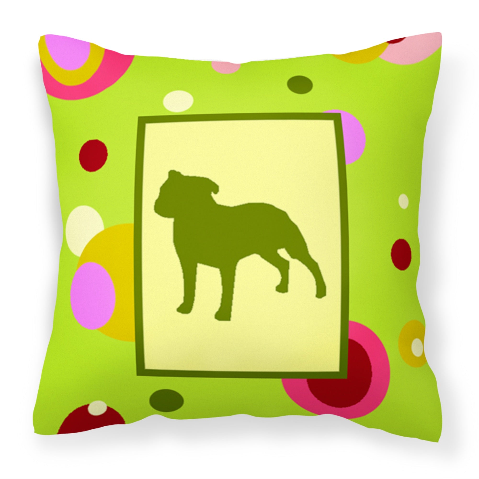 Carolines Treasures CK1060PW1414 Staffie Decorative Canvas Fabric Pillow, Large, Multicolor