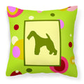 Carolines Treasures CK1067PW1414 Fox Terrier Decorative Canvas Fabric Pillow, Large, Multicolor
