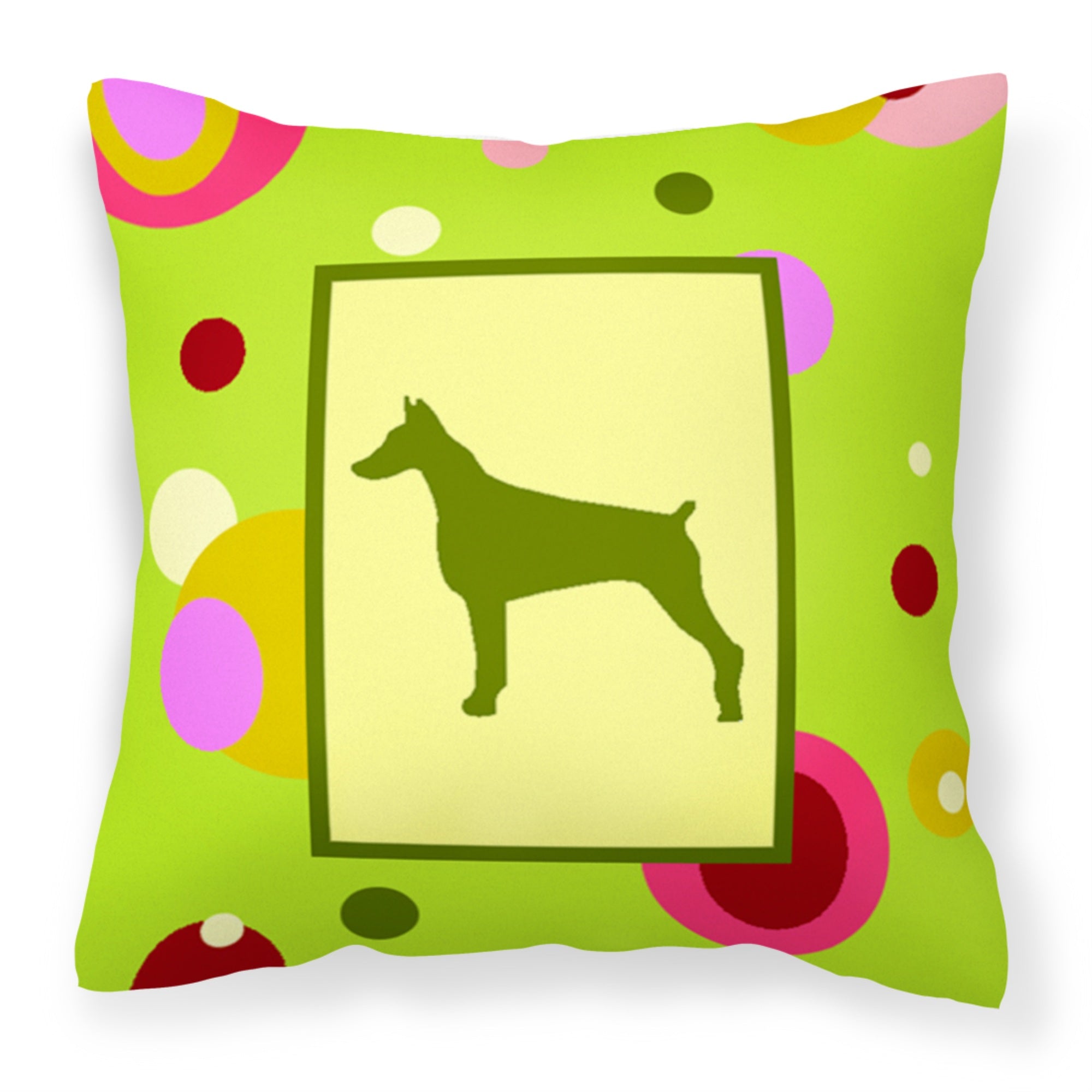 Carolines Treasures CK1077PW1414 Doberman Decorative Canvas Fabric Pillow, Large, Multicolor