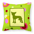 Carolines Treasures CK1099PW1414 Chinese Crested Decorative Canvas Fabric Pillow, Large, Multicolor