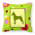 Carolines Treasures CK1104PW1414 Min Pin Decorative Canvas Fabric Pillow, Large, Multicolor