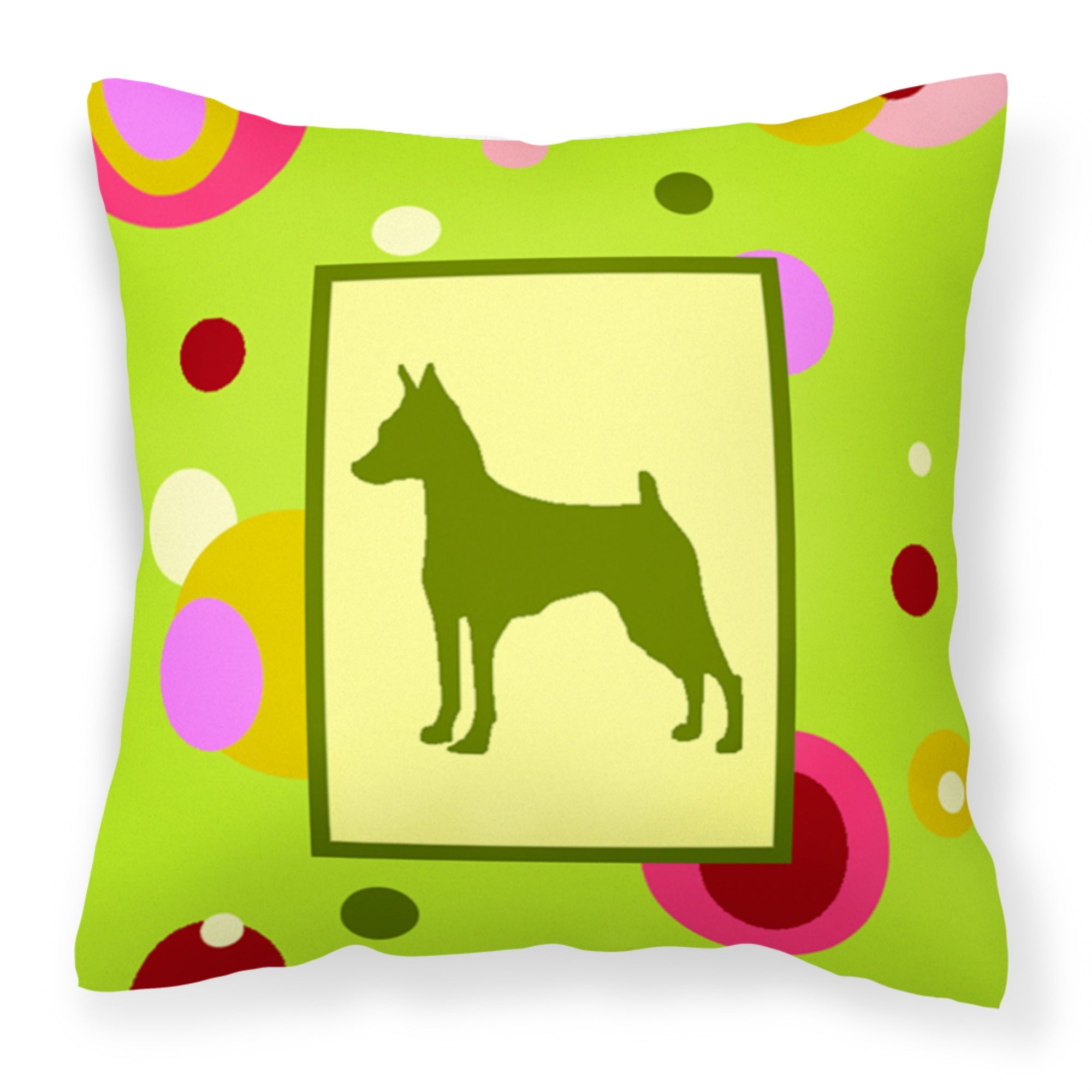 Carolines Treasures CK1104PW1414 Min Pin Decorative Canvas Fabric Pillow, Large, Multicolor